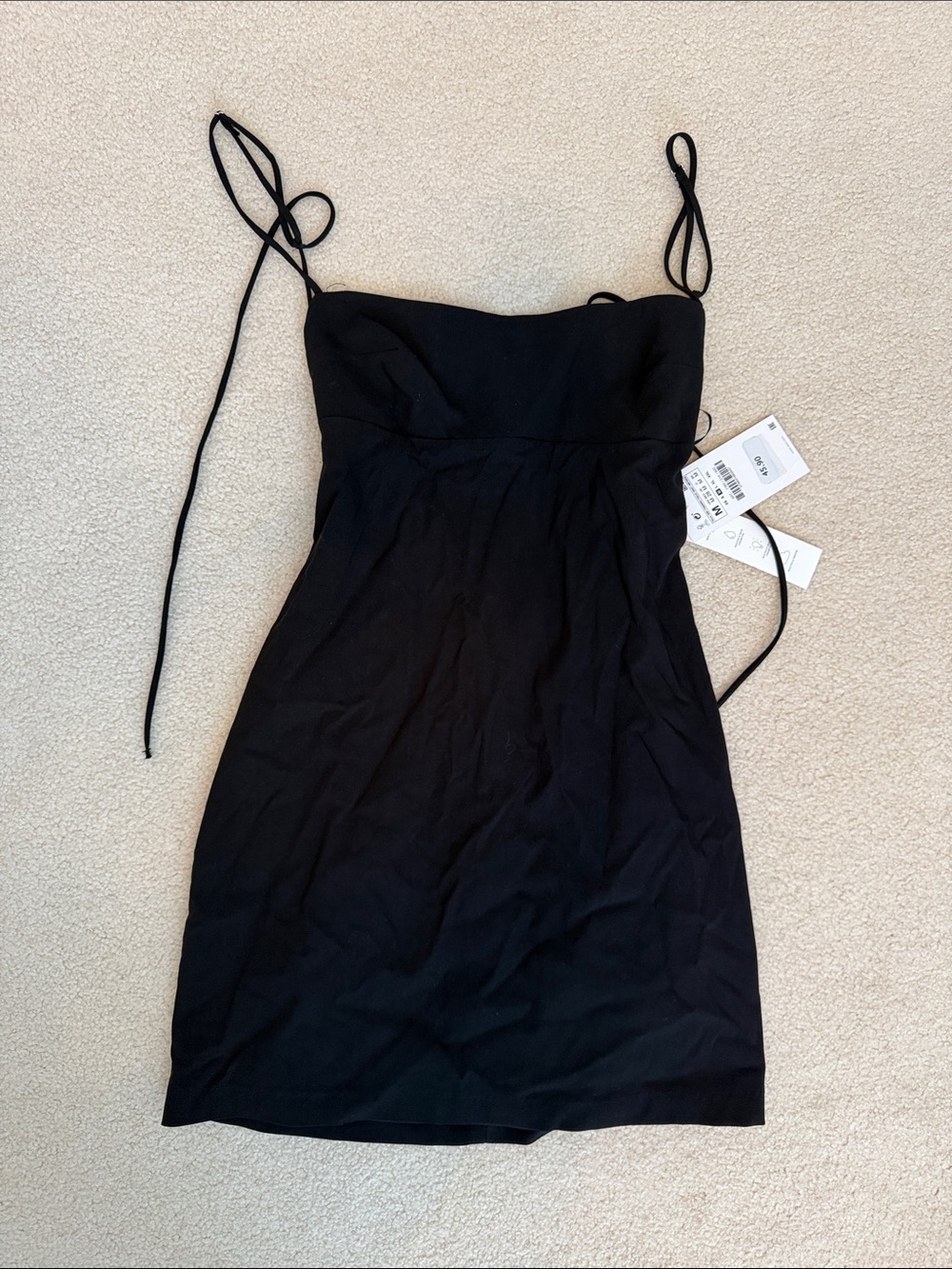 Zara Black Spaghetti-Strap Mini Dress